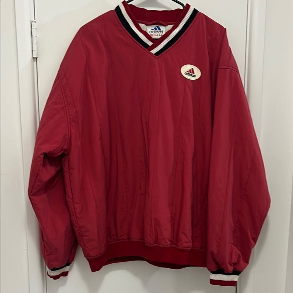 Vintage Adidas Red Pullover Jacket